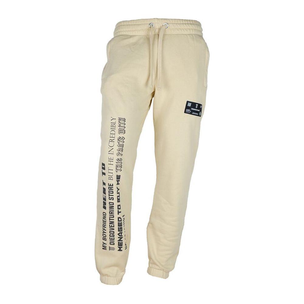 Diego Venturino Elegant Beige Cotton Tracksuit Trousers Diego Venturino