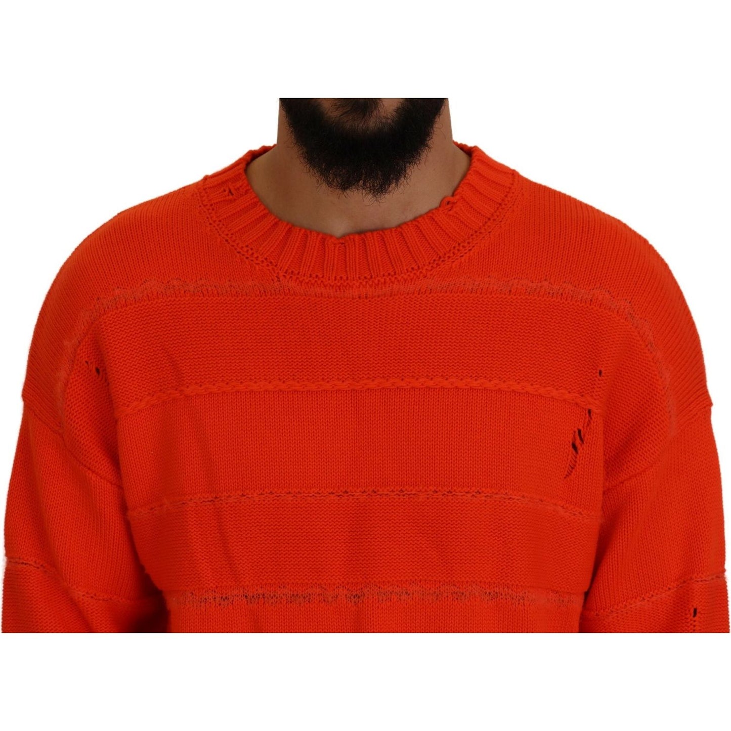 Dsquared² Orange Cotton Long Sleeves Men Pullover Sweater Dsquared²