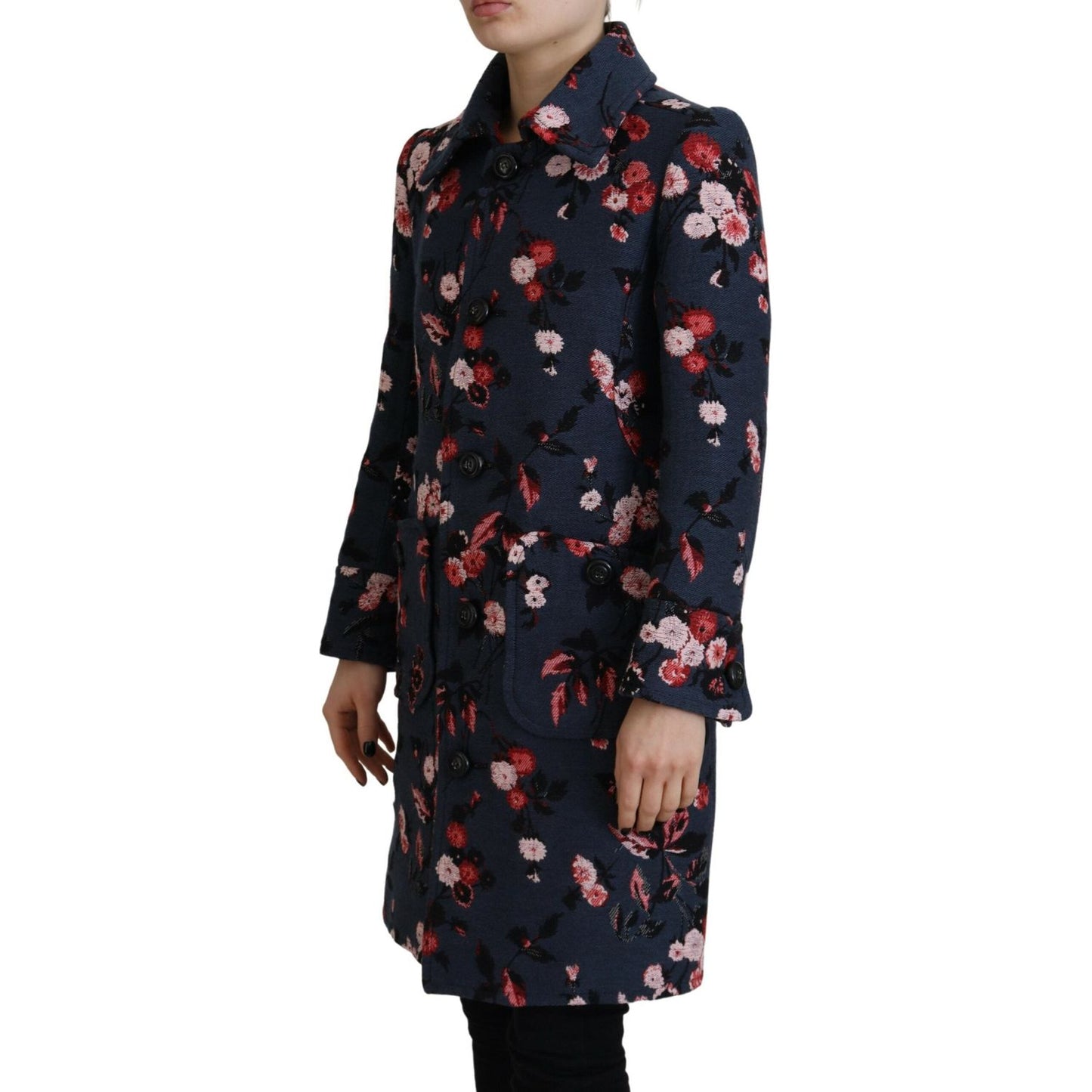 Dsquared² Multicolor Printed Women Long Coat Blazer Jacket Dsquared²