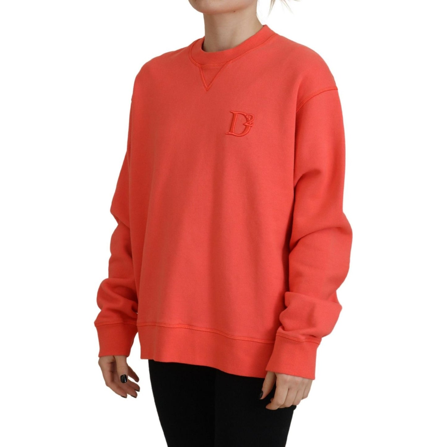 Dsquared² Pink Logo Embroidery Women Long Sleeve Sweater Dsquared²