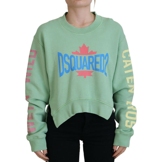 Dsquared² Green Logo Printed Crew Neck Long Sleeve Sweater Dsquared²