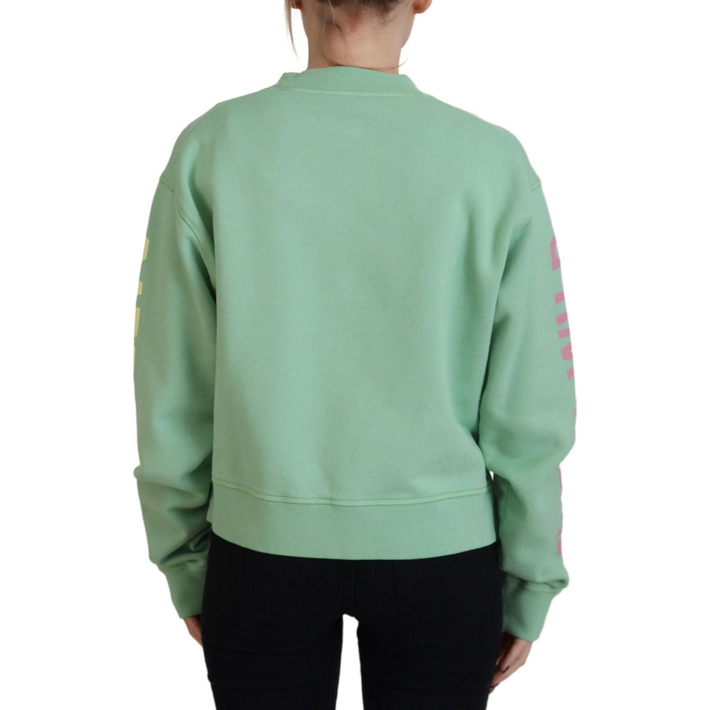 Dsquared² Green Logo Printed Crew Neck Long Sleeve Sweater Dsquared²