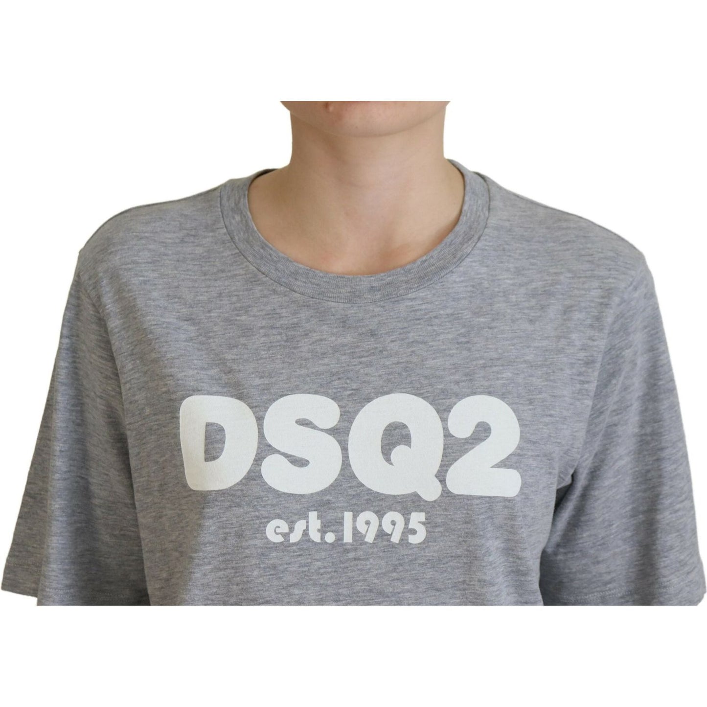 Dsquared² Gray Logo Cotton Crewneck Short Sleeve Tee T-shirt Dsquared²