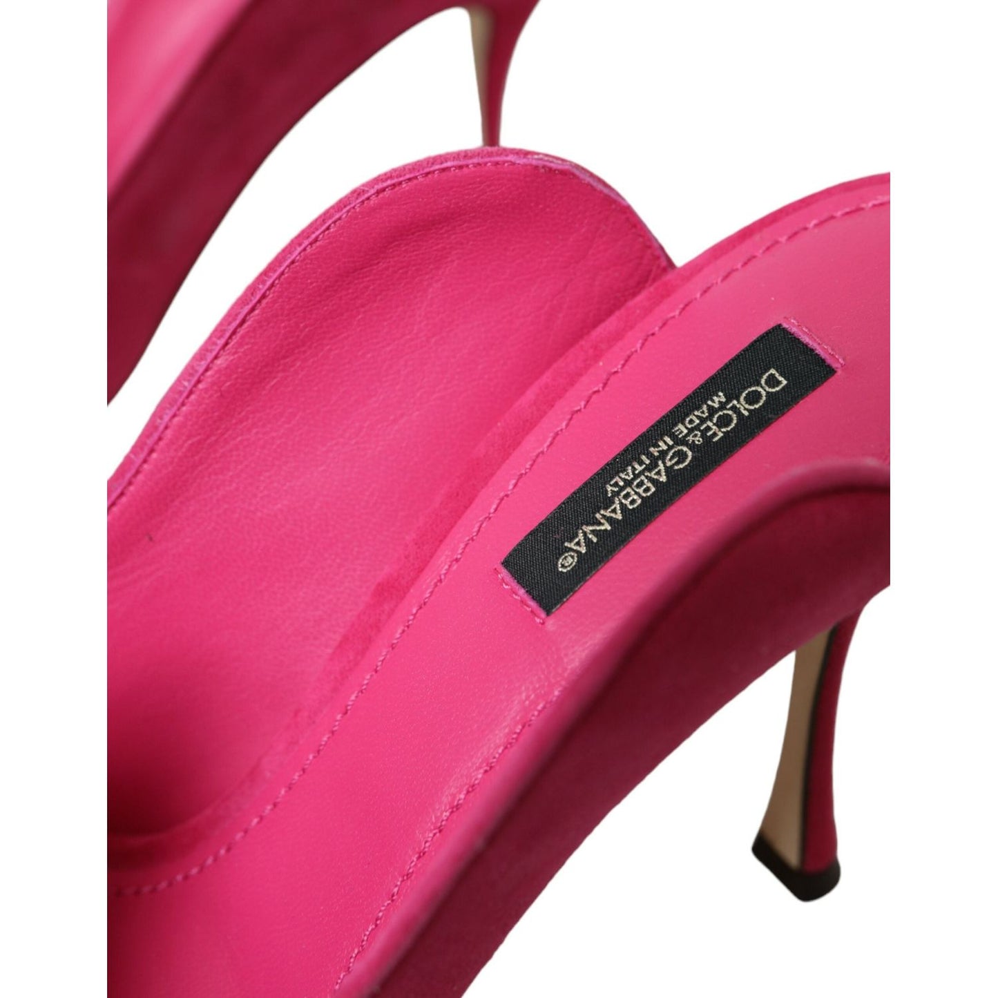 Dolce & Gabbana Fuchsia Suede Leather Mules Sandals Shoes Dolce & Gabbana