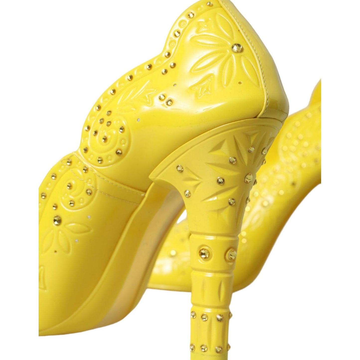 Dolce & Gabbana Yellow Crystal CINDERELLA Heels Pumps Shoes Dolce & Gabbana