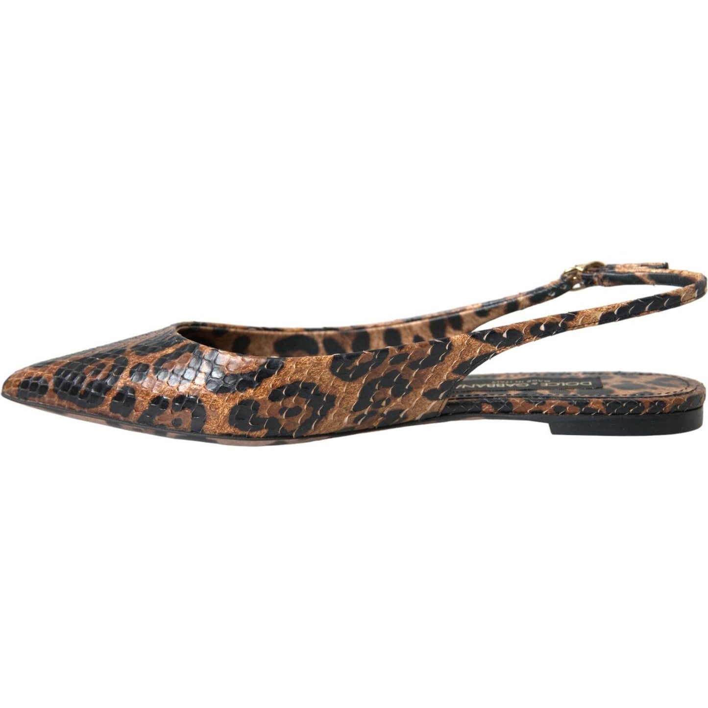 Dolce & Gabbana Brown Leopard Exotic Skin Slingback Shoes Dolce & Gabbana