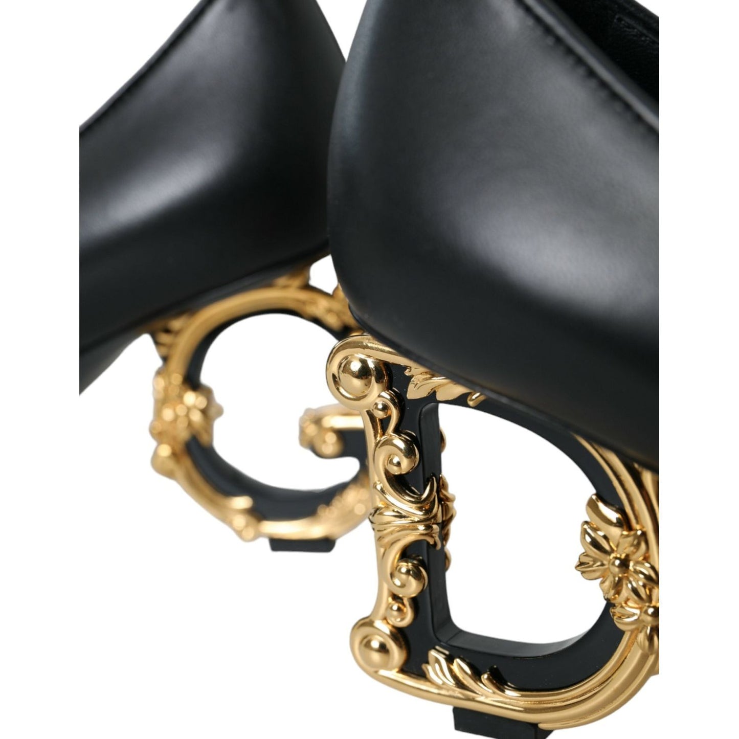 Dolce & Gabbana Black Leather Logo Heels Mary Janes Pumps Shoes Dolce & Gabbana