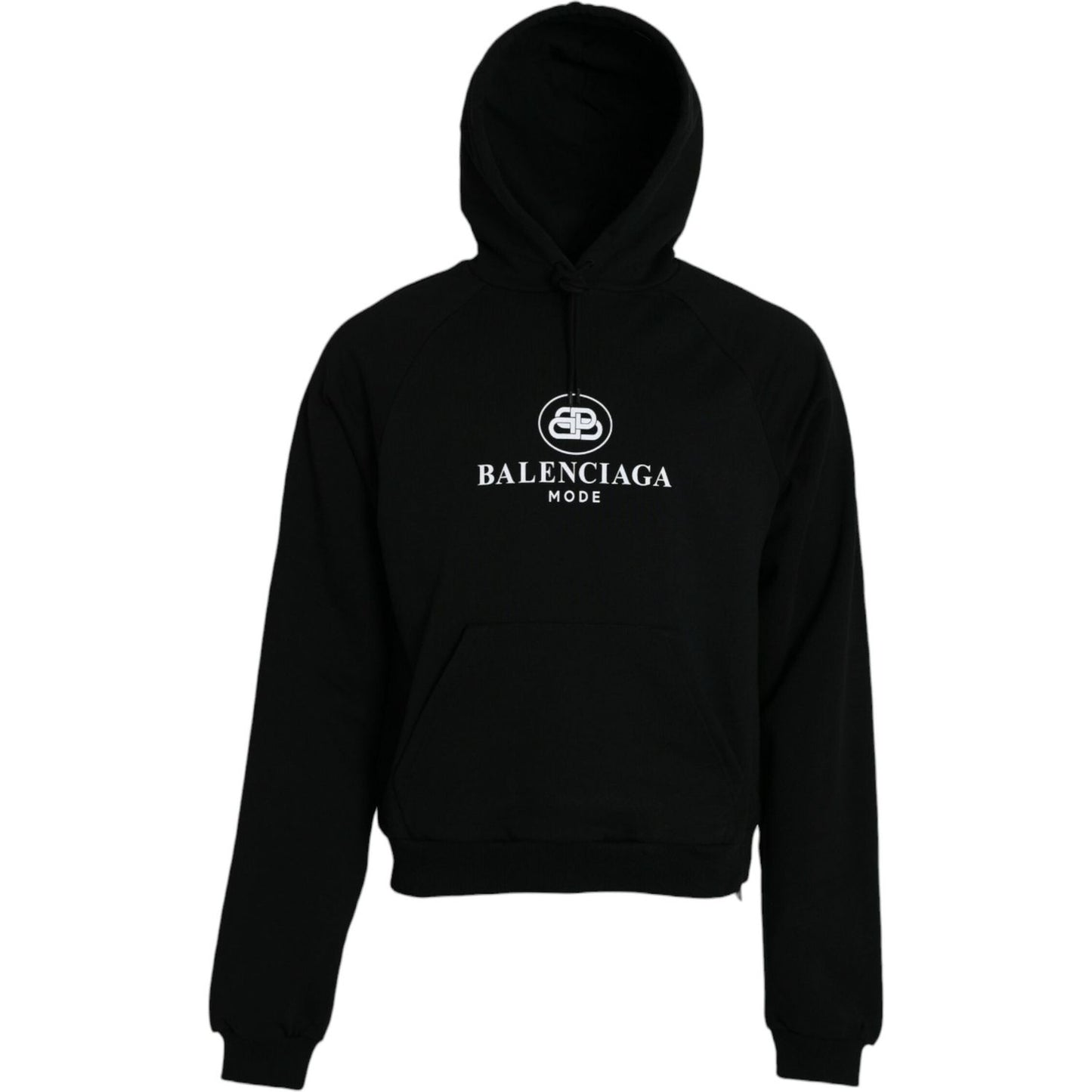 Balenciaga Black Cotton Logo Hooded Pullover Sweatshirt Sweater Balenciaga