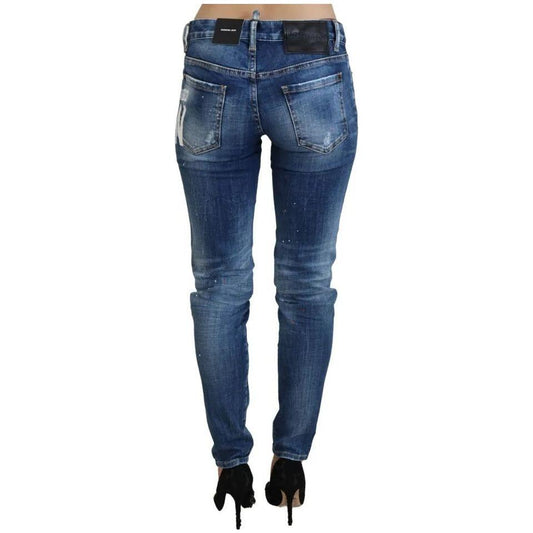 Dsquared² Blue Icon Low Waist Skinny Jennifer Denim Jeans Dsquared²