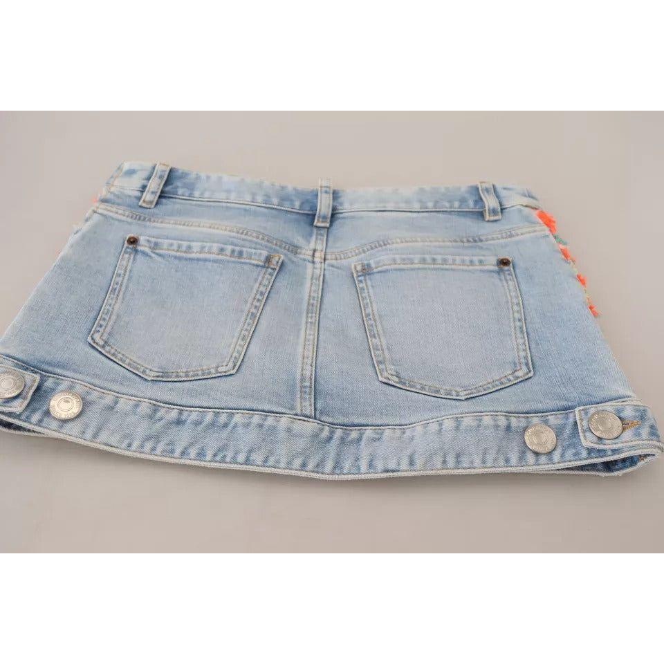 Dsquared² Multicolor Polyester Low Waist A-line Denim Skirt Dsquared²