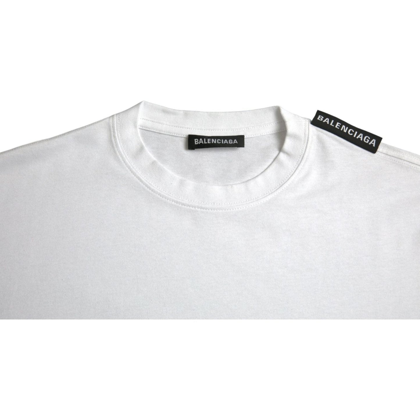 Balenciaga Off White Cotton Jersey Round Neck T-shirt Balenciaga