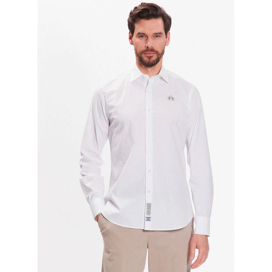 La Martina White Cotton Shirt La Martina