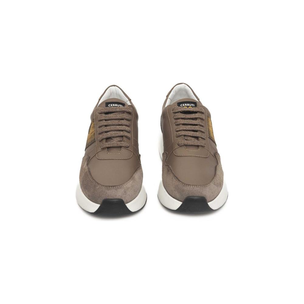 Cerruti 1881 Beige Leather Women Sneaker Cerruti 1881