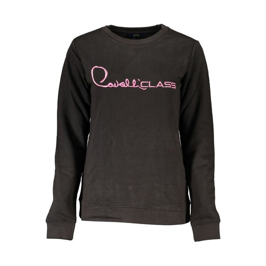 Cavalli Class Black Cotton Sweater