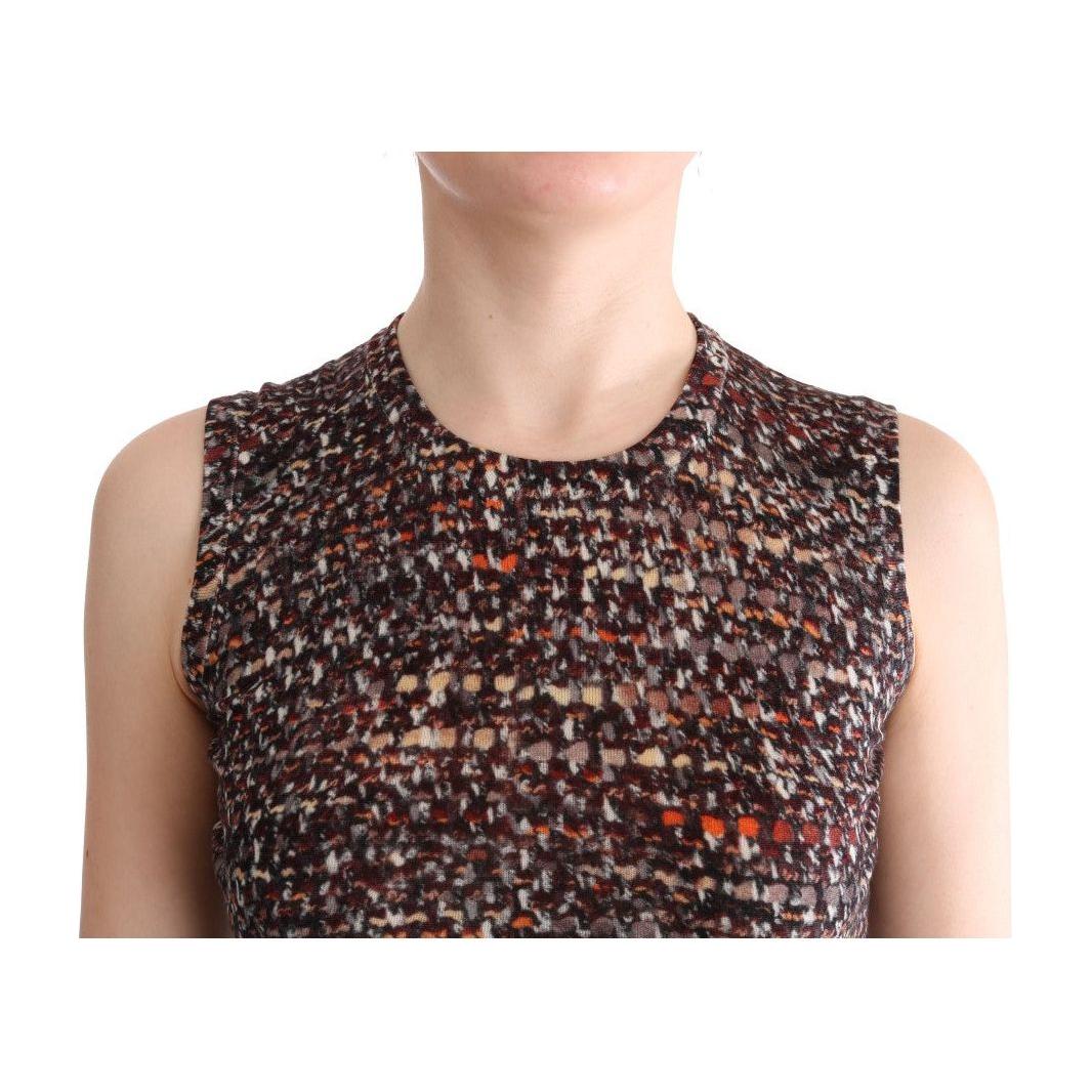 Dolce & Gabbana Sleeveless Multicolor Knit Wool Top Dolce & Gabbana