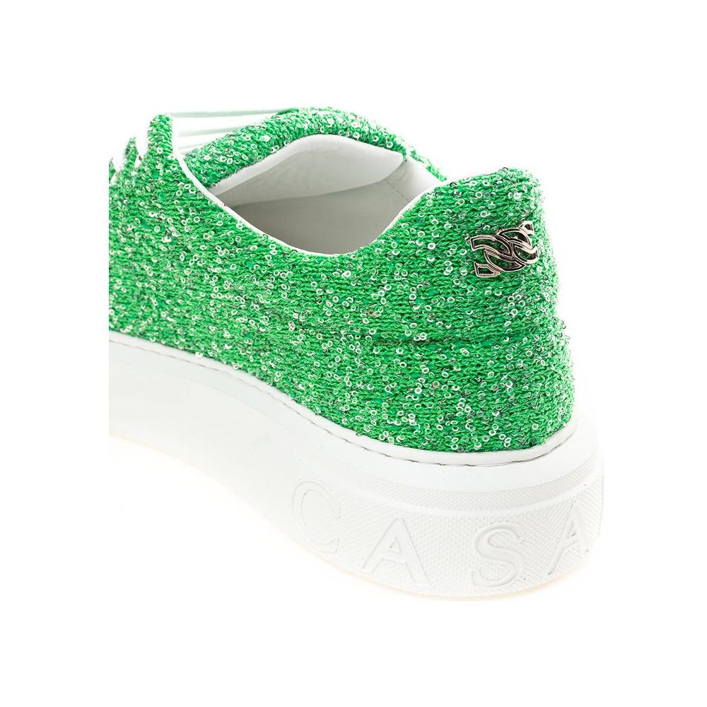 Casadei Emerald Elegance Leather Sneakers Casadei