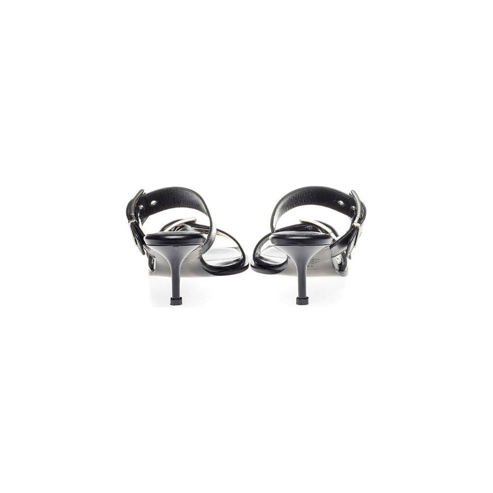 Alexander McQueen Elevate Your Steps in Timeless Black Leather Sandals Alexander McQueen