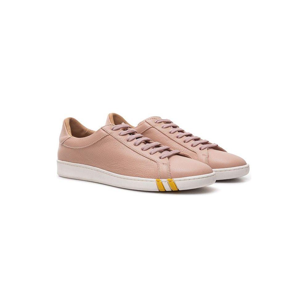 Bally Elegant Pink Cotton Leather Sneakers Bally