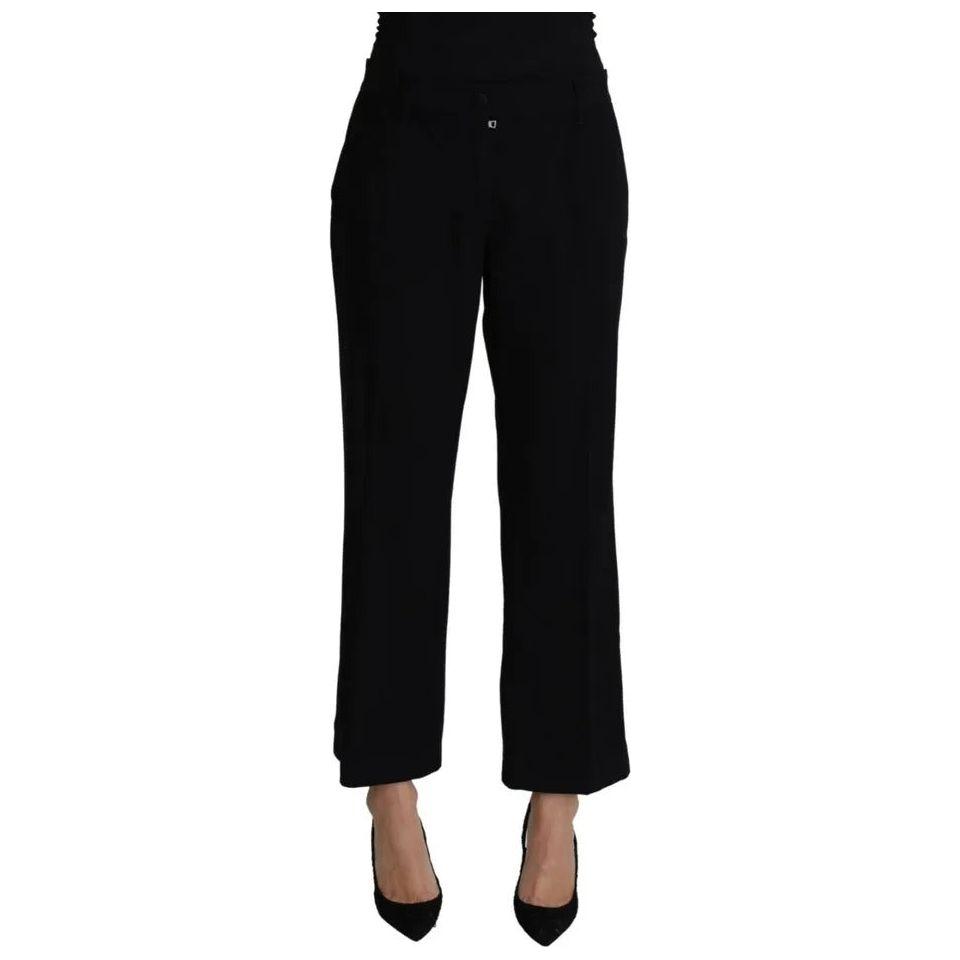 Dolce & Gabbana Black Wool Stretch Cropped Capri Trouser Pants Dolce & Gabbana