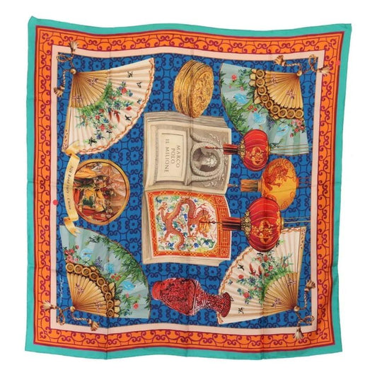 Dolce & Gabbana Multicolor Fans Dragon Nylon Shawl Wrap Scarf Dolce & Gabbana