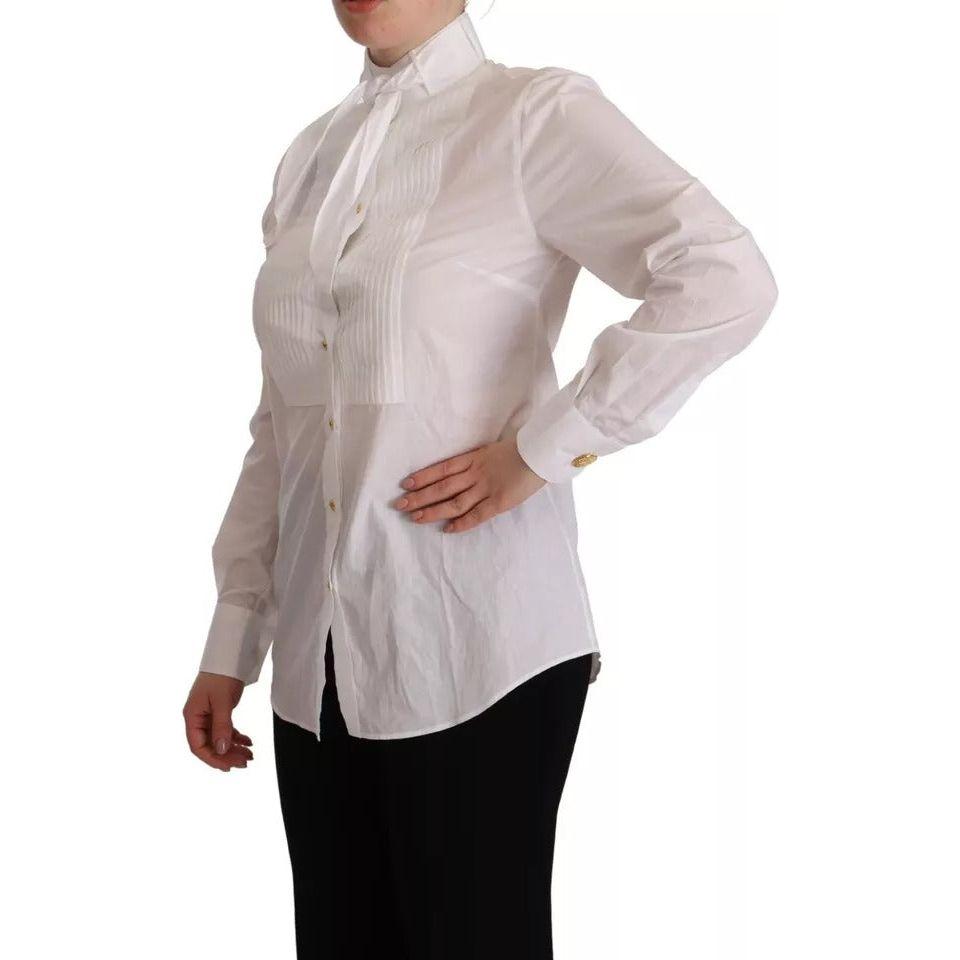 Dolce & Gabbana White Cotton Collared Long Sleeves Formal Shirt Top Dolce & Gabbana