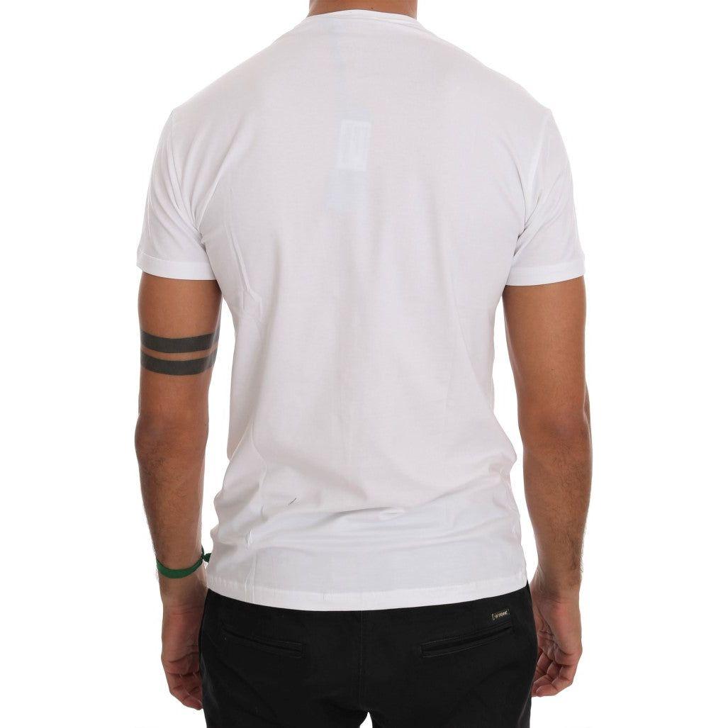 Daniele Alessandrini Elegant White Crew-Neck Cotton T-Shirt Daniele Alessandrini