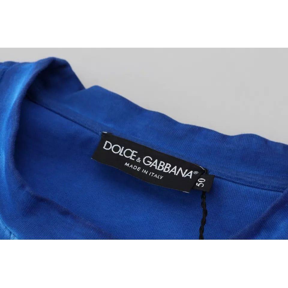 Dolce & Gabbana Blue DGWAY Cotton Crewneck Pullover Sweater Dolce & Gabbana