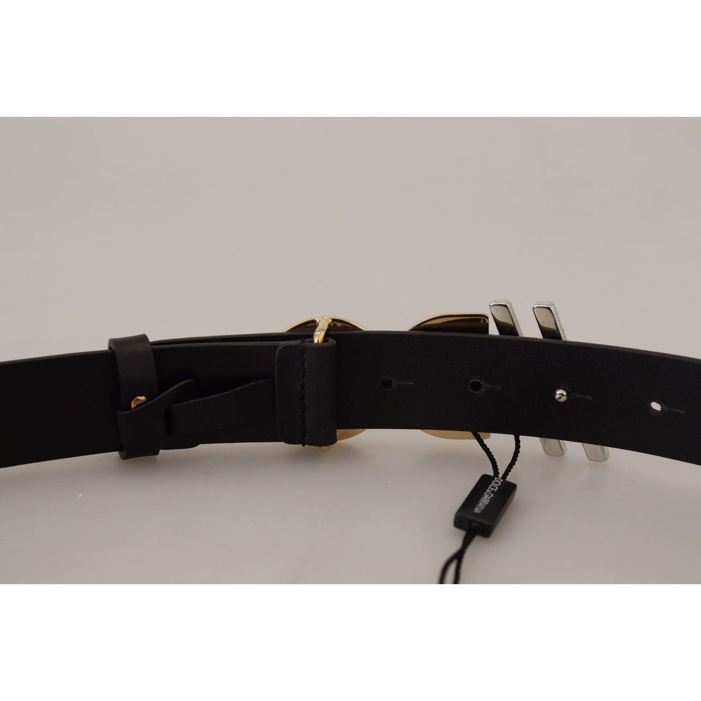 Dolce & Gabbana Black Leather Metal #DG Logo Buckle Belt Dolce & Gabbana