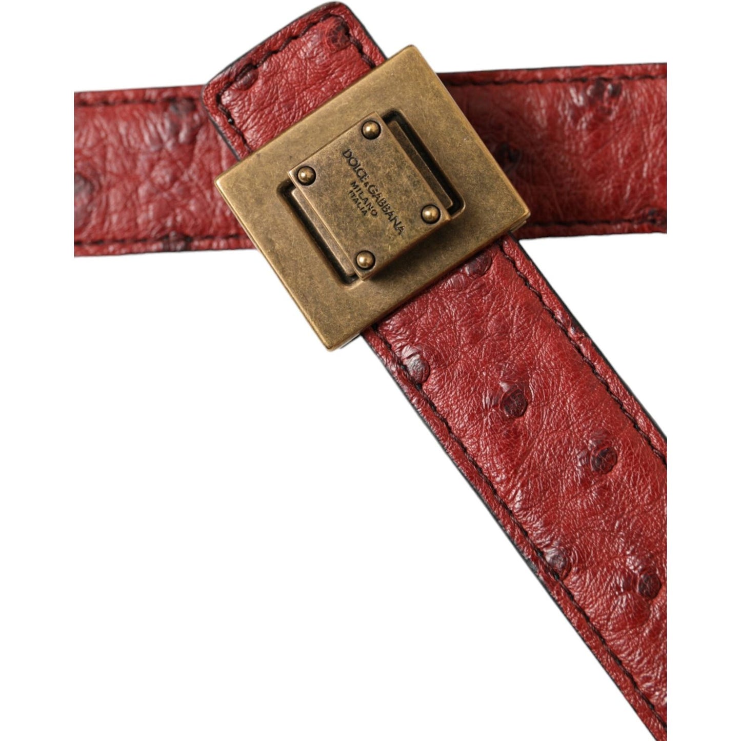 Dolce & Gabbana Brown Leather Square Metal Buckle Belt Dolce & Gabbana