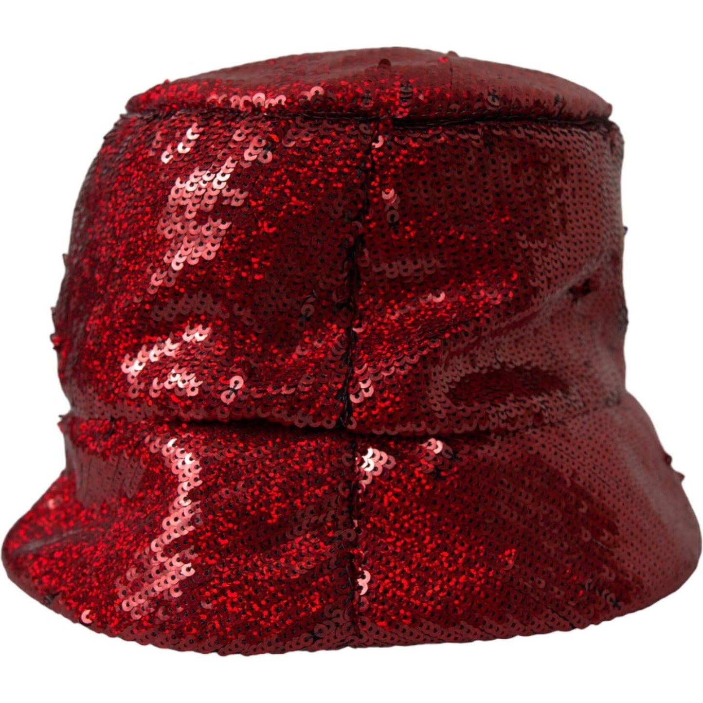 Dolce & Gabbana Red Sequined Nylon Bucket Hat Men Dolce & Gabbana