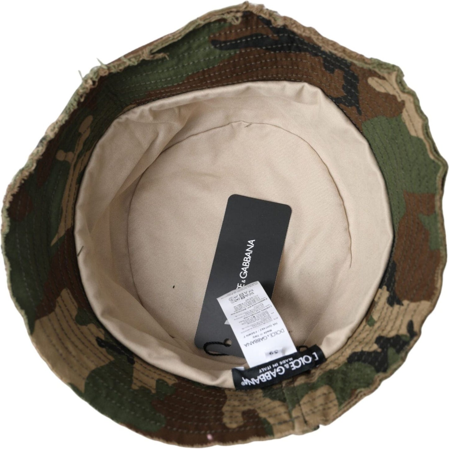 Dolce & Gabbana Green Camouflage Cotton Bucket Hat Men Dolce & Gabbana