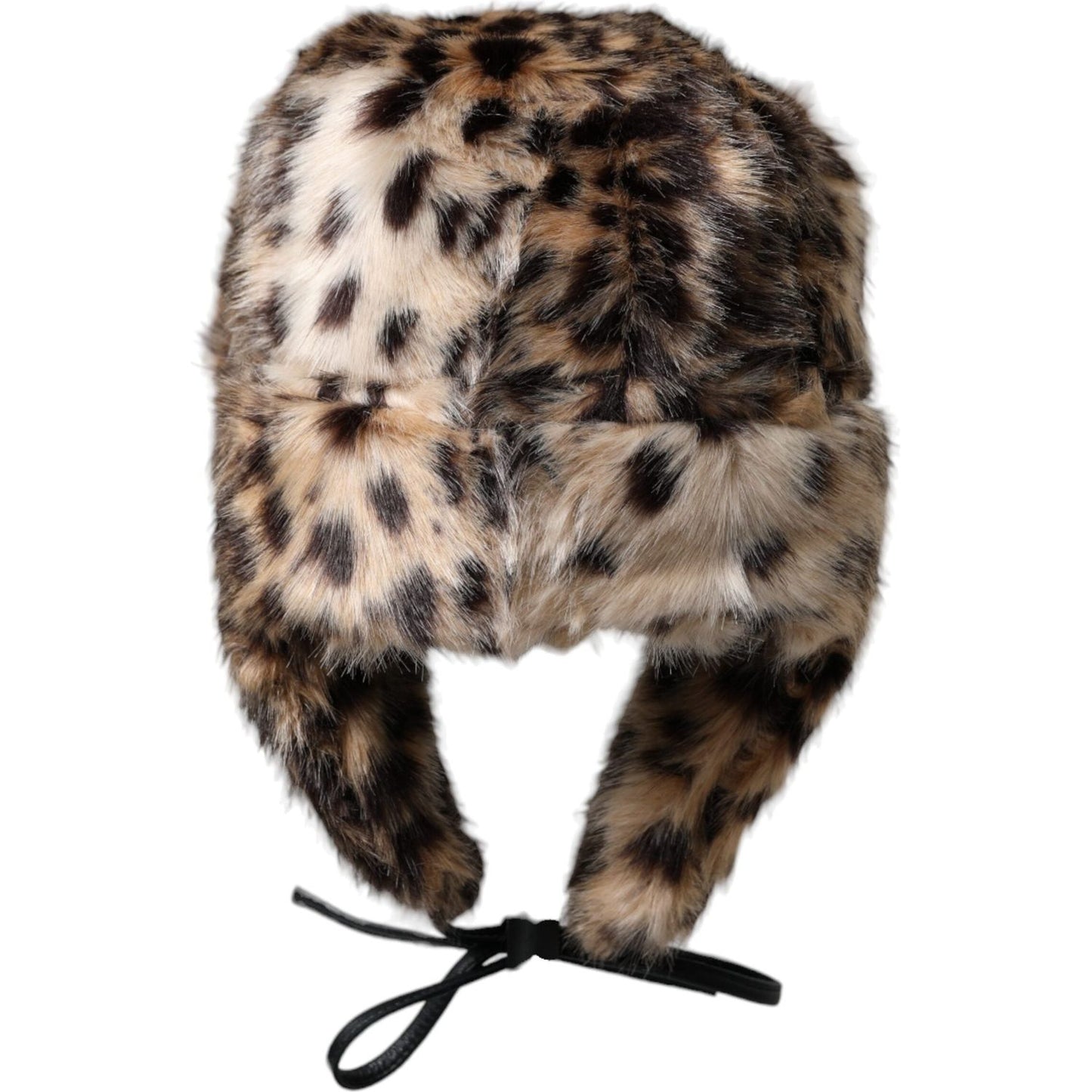 Dolce & Gabbana Multicolor Leopard Fur Trapper Women Hat Dolce & Gabbana