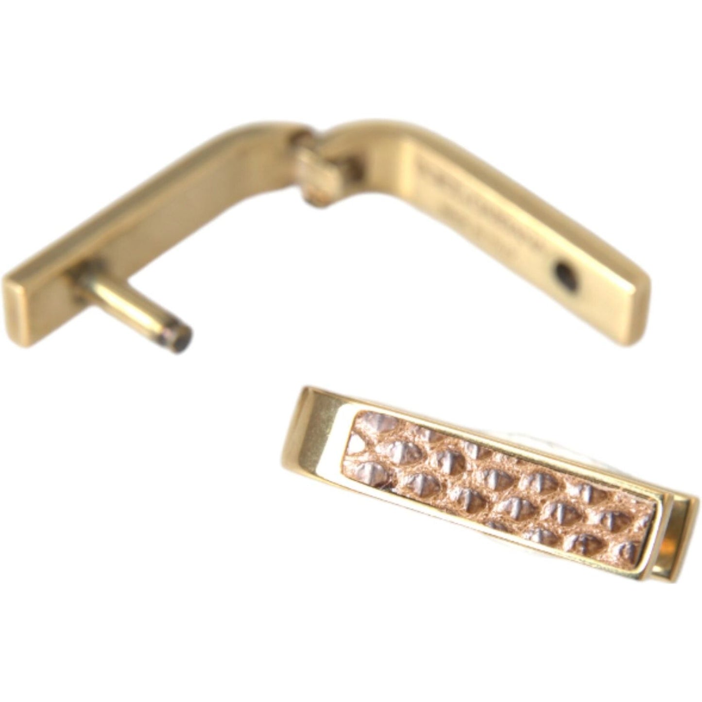 Dolce & Gabbana Gold Plated Metal Brass Pin Men Cufflinks Cufflinks Dolce & Gabbana