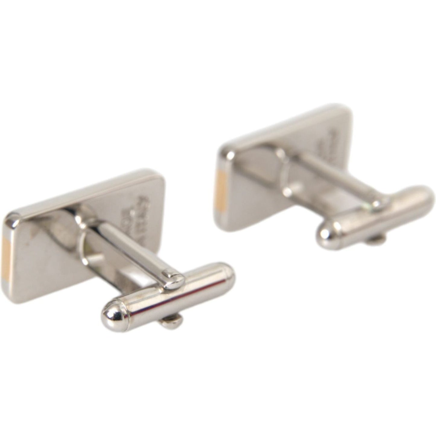 Dolce & Gabbana Silver Gold Plated Brass DG Logo Pin Cufflinks Cufflinks Dolce & Gabbana