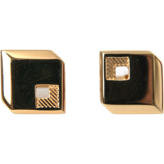 Dolce & Gabbana Gold Plated Metal Brass Square Pin Cufflinks Cufflinks Dolce & Gabbana