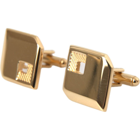 Dolce & Gabbana Gold Plated Metal Brass Square Pin Cufflinks Cufflinks Dolce & Gabbana