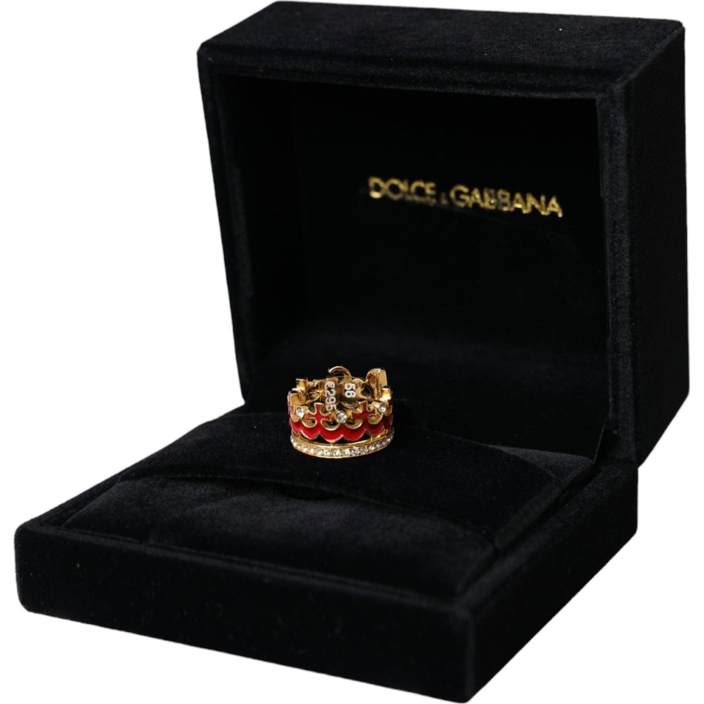 Dolce & Gabbana Gold Tone BrassCrystal Enamel DG CROWN Statement Ring Ring Dolce & Gabbana