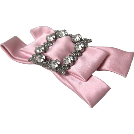 Dolce & Gabbana Pink Satin Crystal Jewelry Brooch Hair Pin FASHION ACCESSORIES Dolce & Gabbana