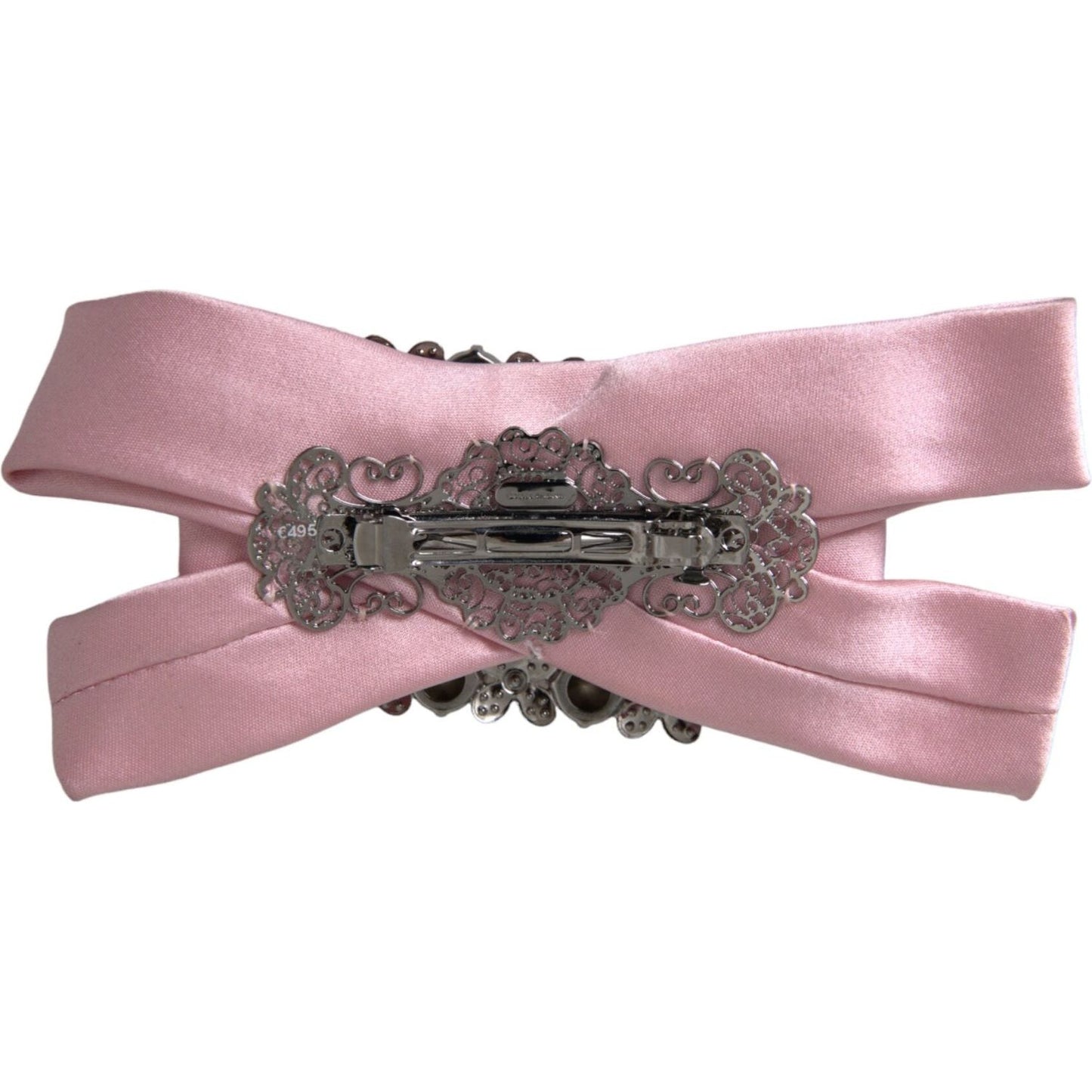 Dolce & Gabbana Pink Satin Crystal Jewelry Brooch Hair Pin FASHION ACCESSORIES Dolce & Gabbana