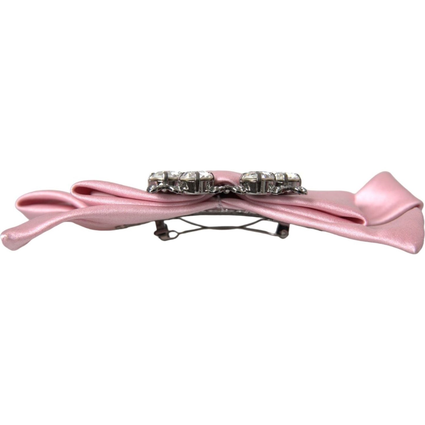 Dolce & Gabbana Pink Satin Crystal Jewelry Brooch Hair Pin FASHION ACCESSORIES Dolce & Gabbana