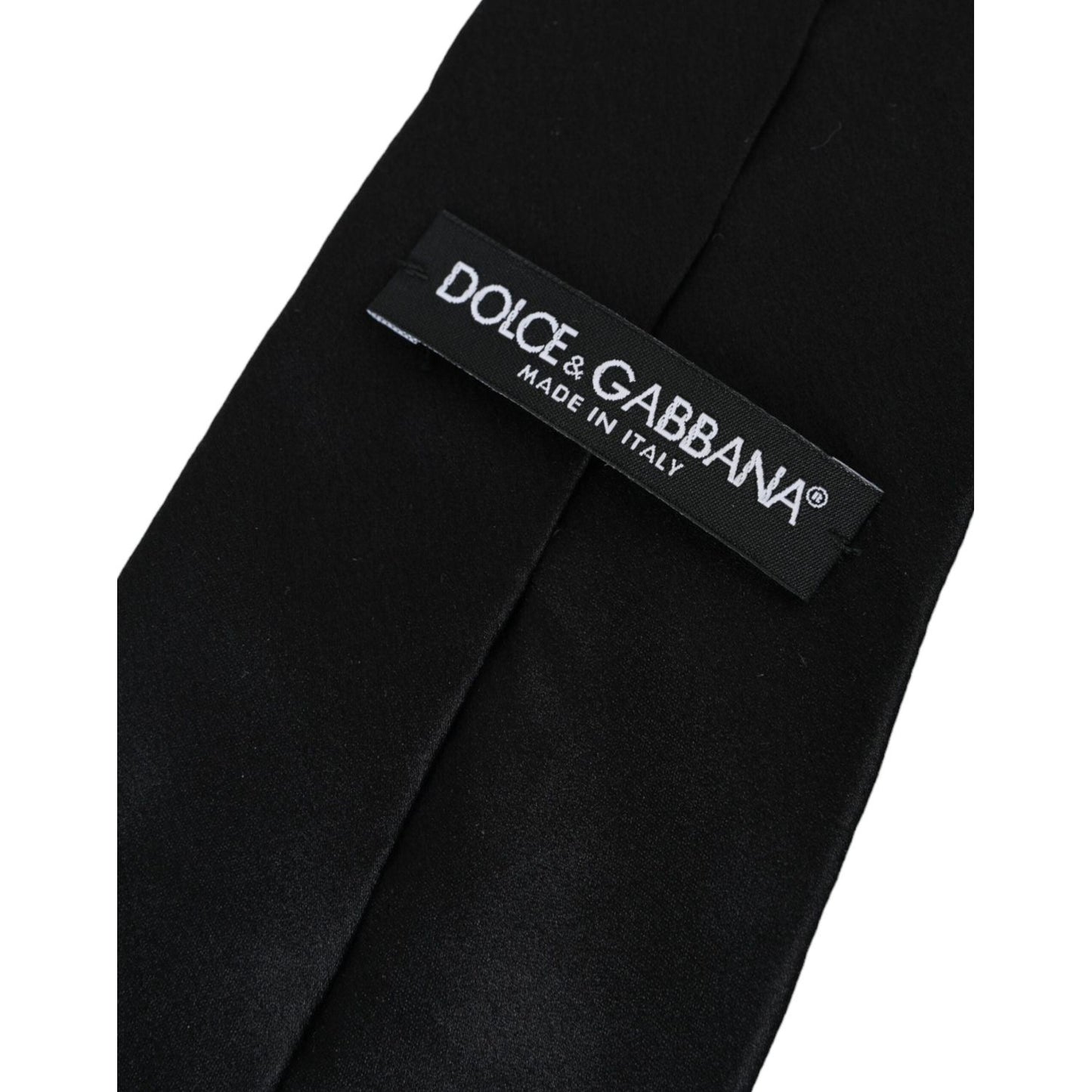 Dolce & Gabbana Black Solid Silk Adjustable Tie Men Dolce & Gabbana