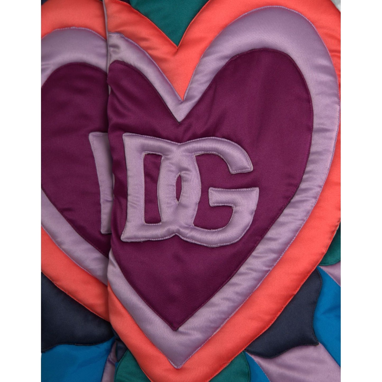 Dolce & Gabbana Multicolor Heart Logo Hooded Puffer Jacket Dolce & Gabbana