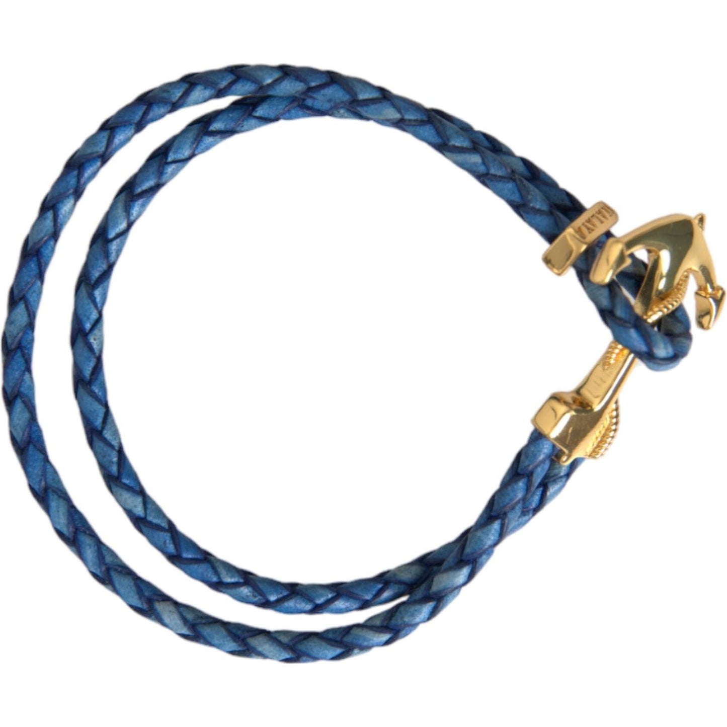 Nialaya Blue Gold Anchor 925 Silver Charm Bracelet Mens Bracelet Nialaya