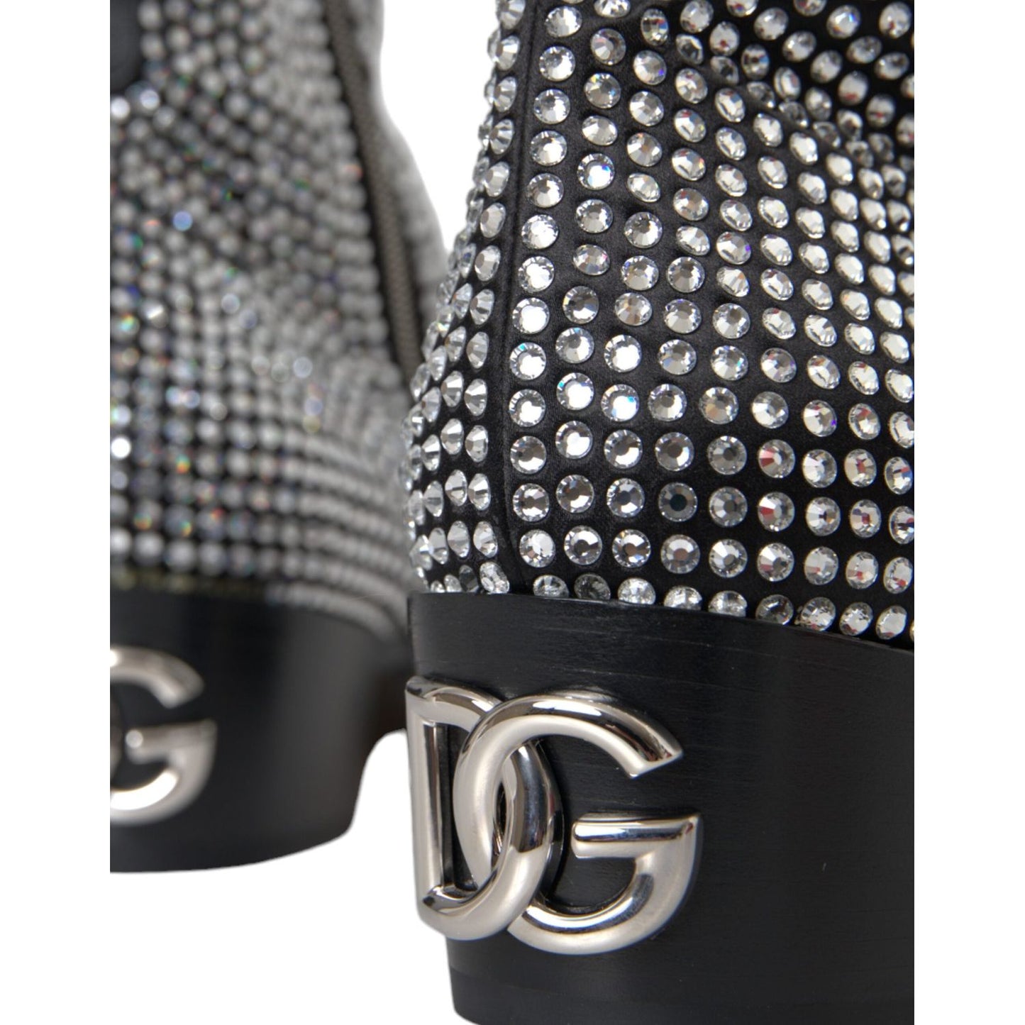 Dolce & Gabbana Black Rhinestone Crystal Chelsea Boots Shoes Dolce & Gabbana