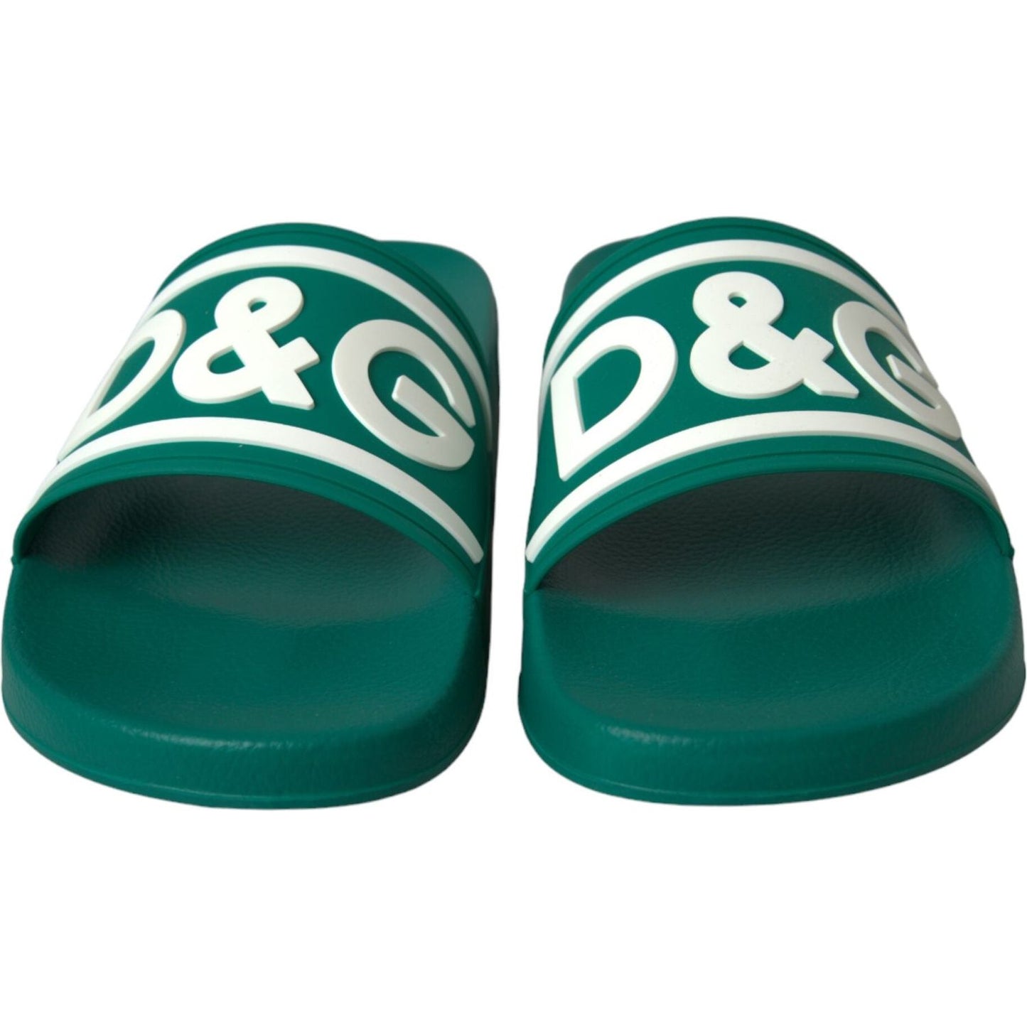 Dolce & Gabbana Green White Sandals Rubber Beachwear Shoes Dolce & Gabbana