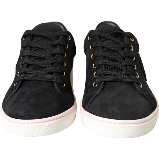 Dolce & Gabbana Black Suede Leather Men Low Top Sneakers Men Shoes Dolce & Gabbana