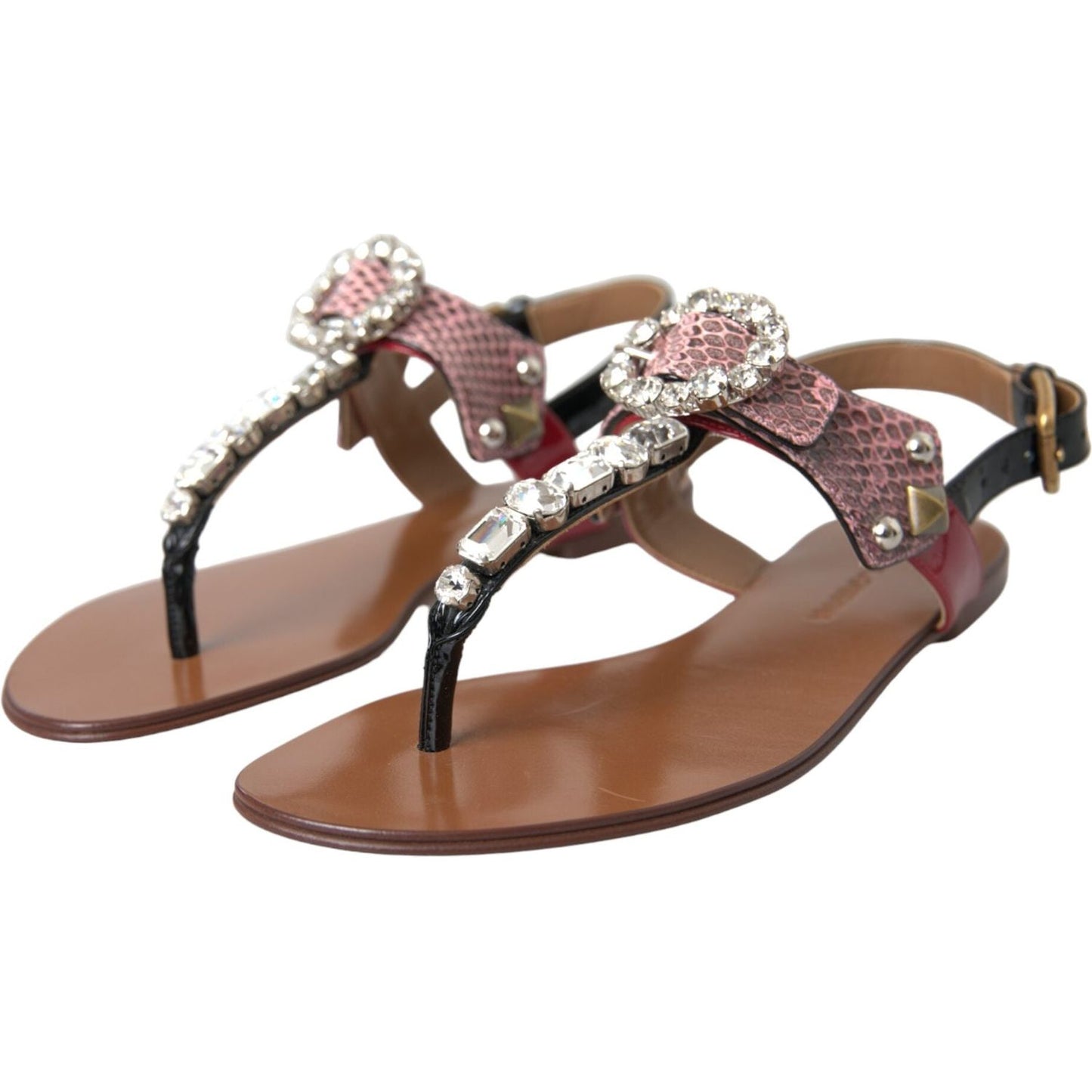 Dolce & Gabbana Multicolor Crystal Sandals Flip Flops Shoes Dolce & Gabbana