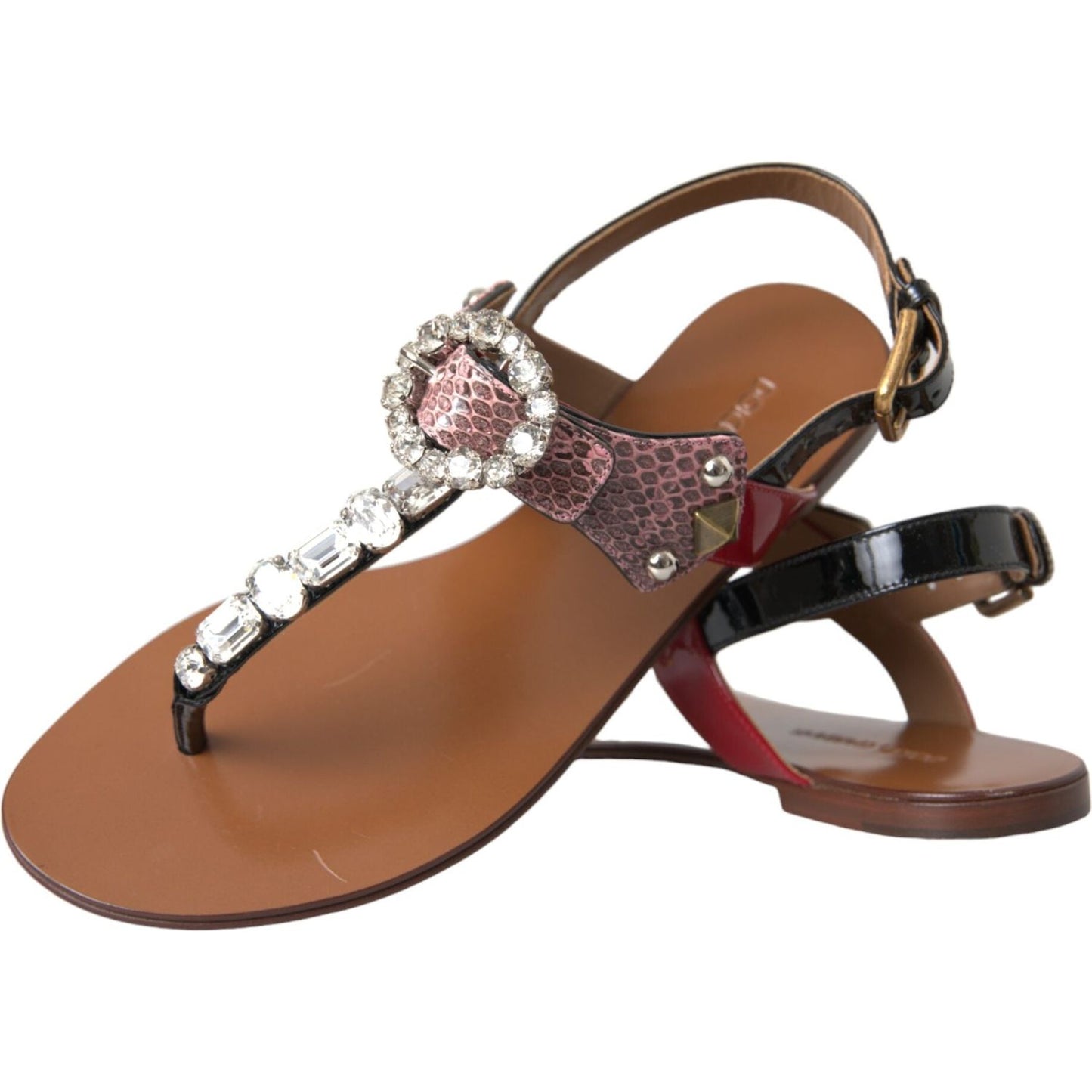 Dolce & Gabbana Multicolor Crystal Sandals Flip Flops Shoes Dolce & Gabbana