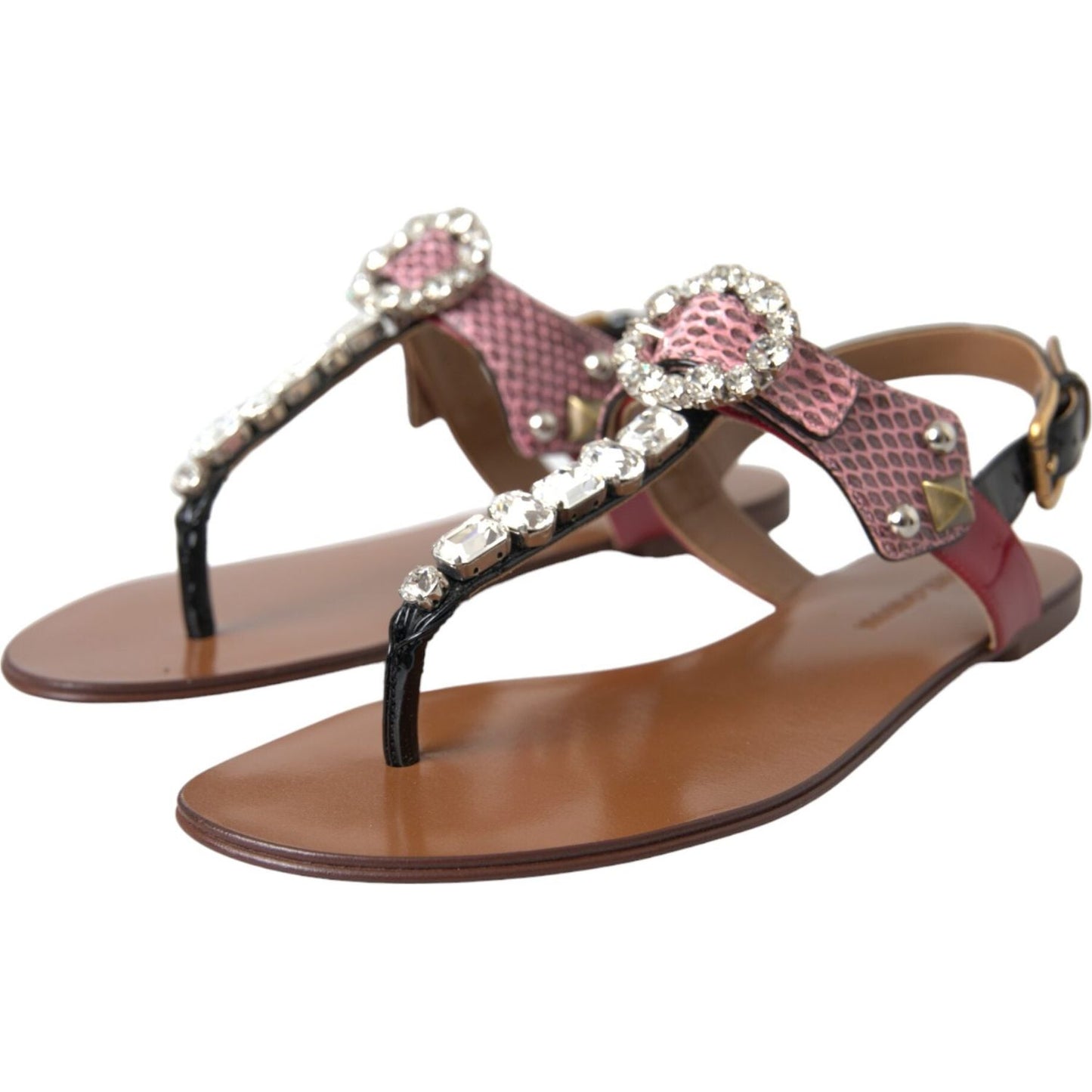 Dolce & Gabbana Multicolor Crystal Sandals Flip Flops Shoes Dolce & Gabbana