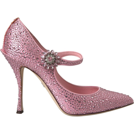 Dolce & Gabbana Pink Strass Crystal Heels Pumps Shoes Dolce & Gabbana